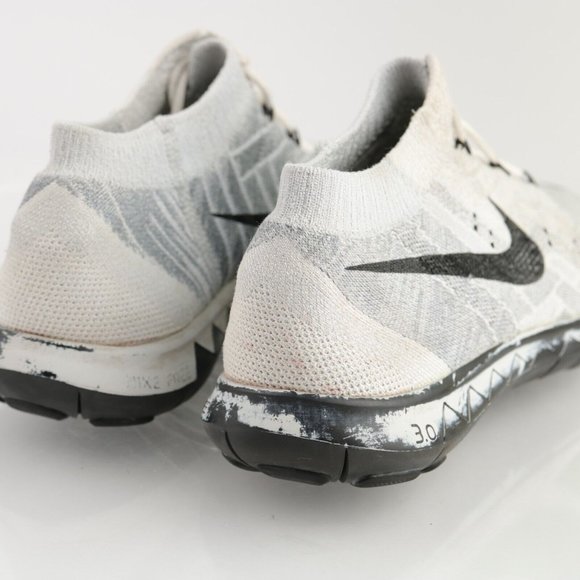 Nike Free Women's 3.0 Flyknit Running Shoe Size 8.5 Mid Gray White Black - Picture 6 of 13